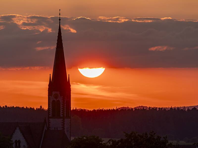Nachtaufnahme Katholische Kirche Winzeln