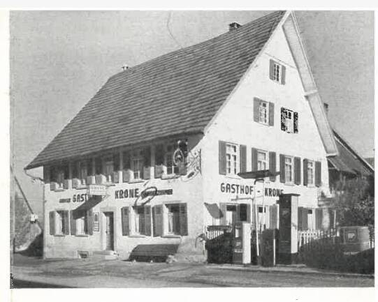 Historischer Blick auf das Gasthaus Krone