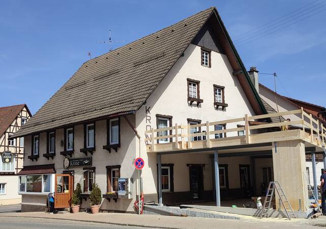 Aktueller Blick auf das Gasthaus Krone im Jahr 2022 