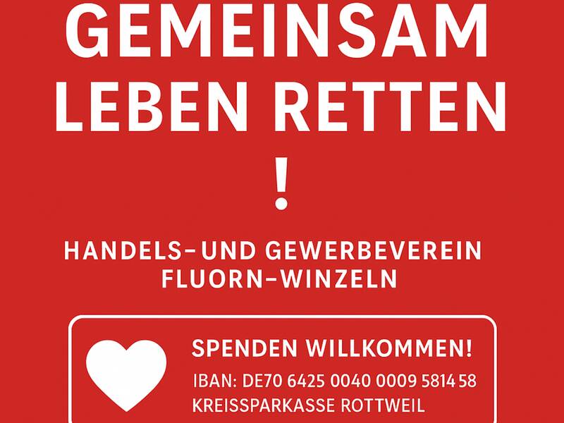 Flyer Spendenaufruf für Defibrillatoren